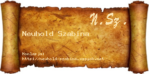 Neuhold Szabina névjegykártya